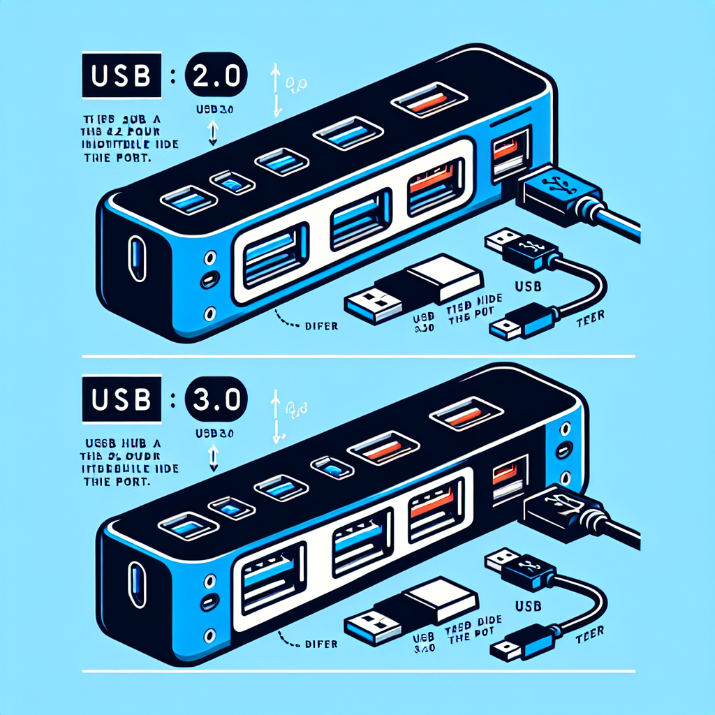 What is the difference between USB hubs with USB 2.0 and USB 3.0 ports?